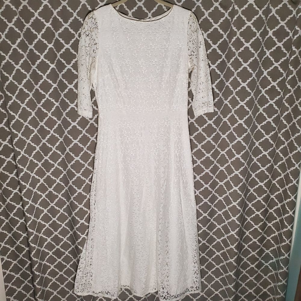 Lookbook Store White Lace Overlay Maxi Dress 10 Wedding